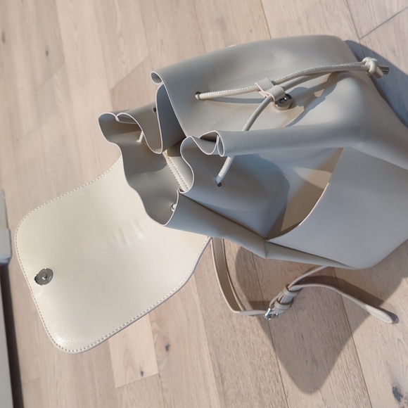 Zara Flap Backpack in Cream/Ivory - Picture 4 of 6